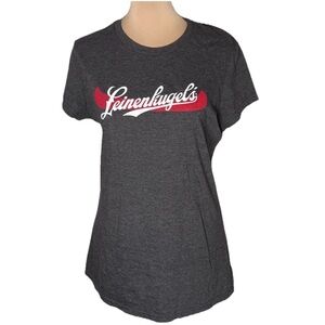 Leinenkugels Women's Size Large Gray T-Shirt Canoe Logo Beer Shandy Brewing Co.